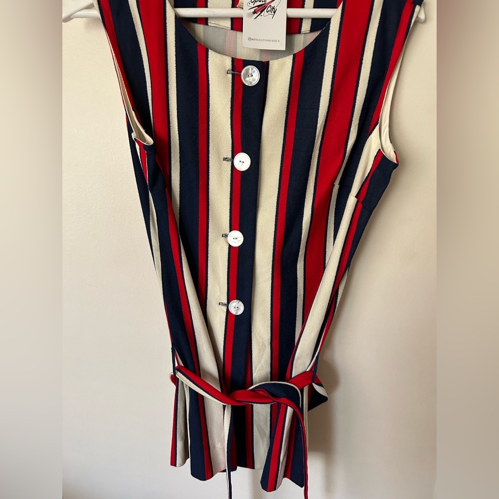Stylish Striped Button-Down Tank Top